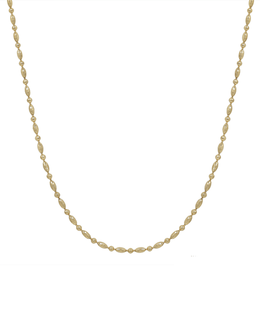 Texture Oval & Round Chain Short Necklace