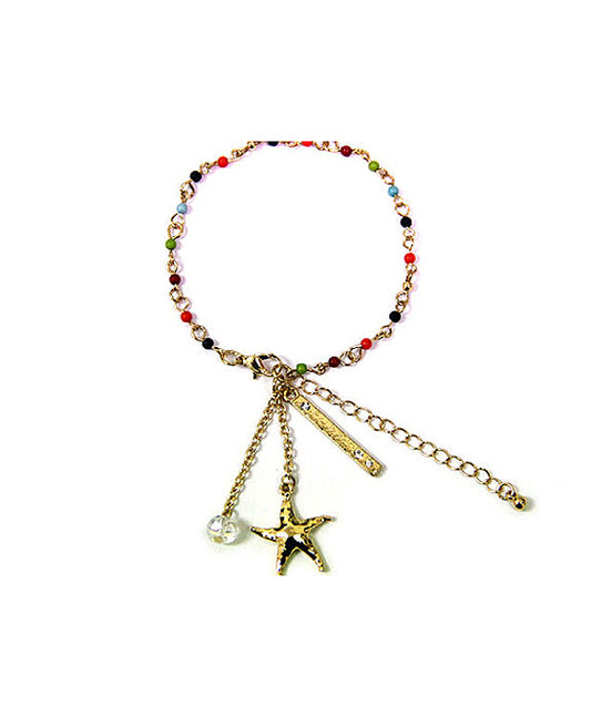 Starfish Charm beaded w/Lobster Clasp