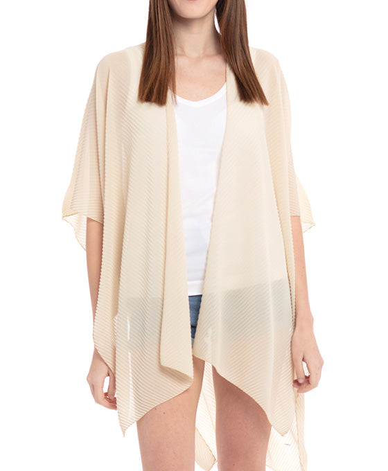 Solid Pleated Kimono