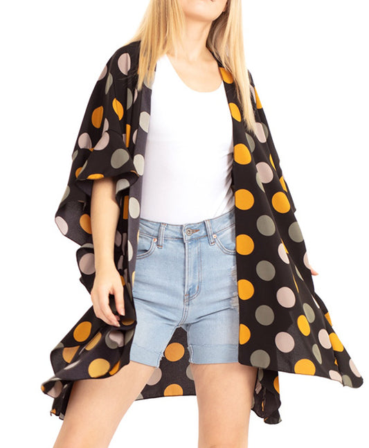 Polka Dot Ruffle Kimono