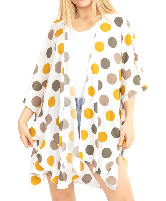 Polka Dot Ruffle Kimono