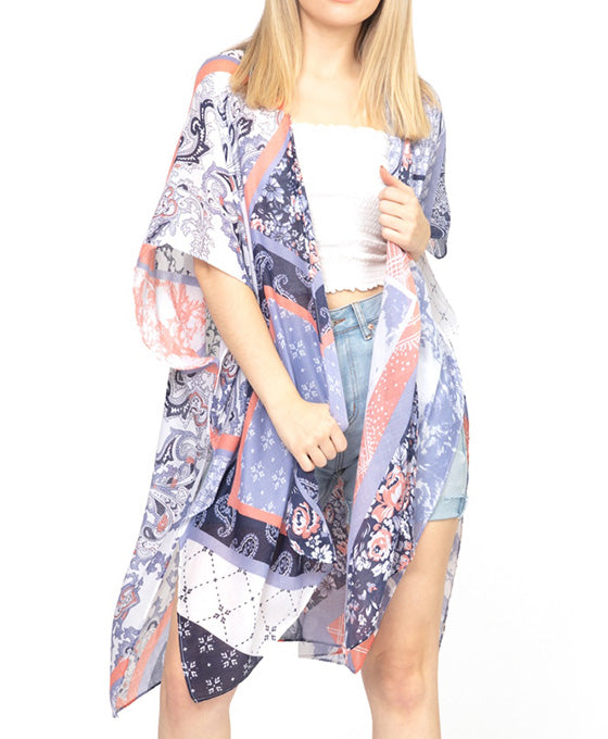 Paisley Multi Print Kimono