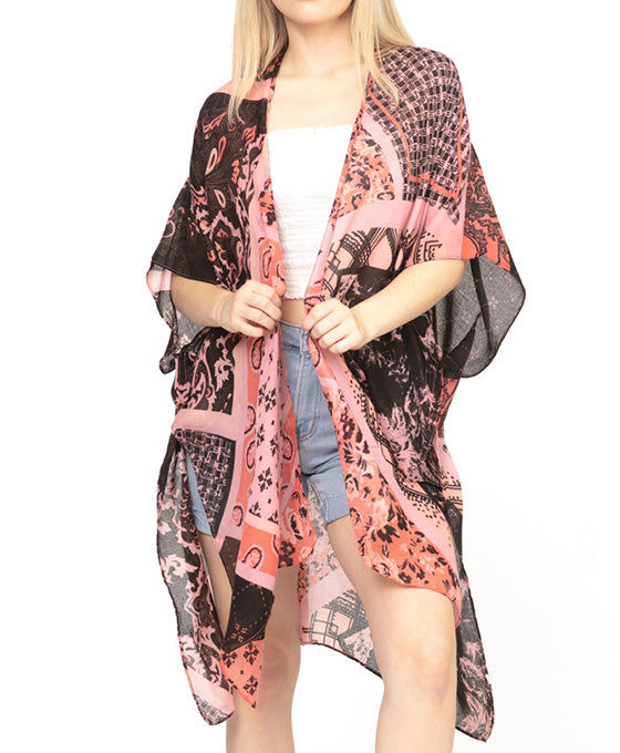 Paisley Multi Print Kimono