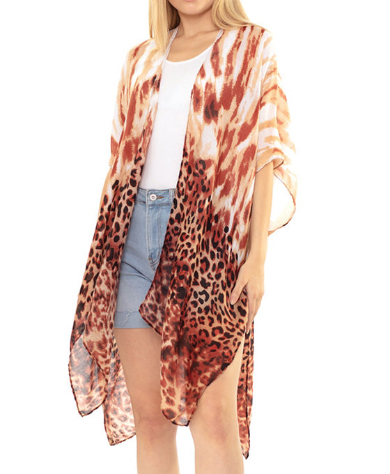 Leopard Tie Dye Kimono