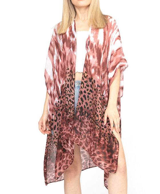 Leopard Tie Dye Kimono