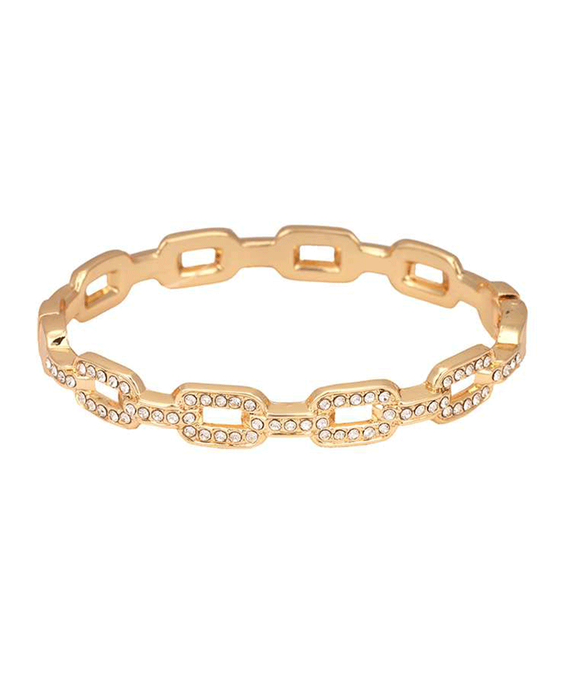 Metal w/ Rhinestone Hinge Bracelet