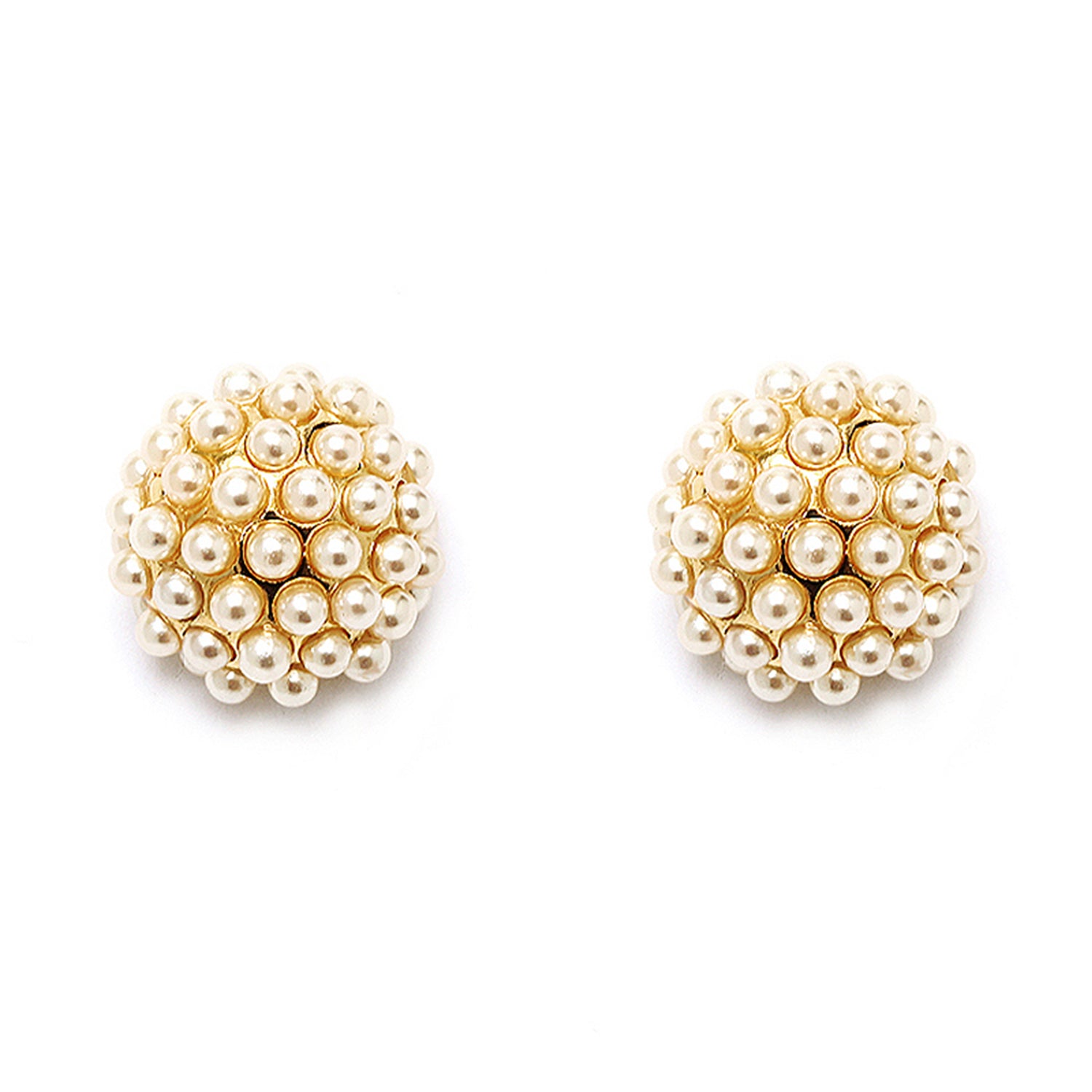 Noblesse Pearl Pave Half Ball Earring