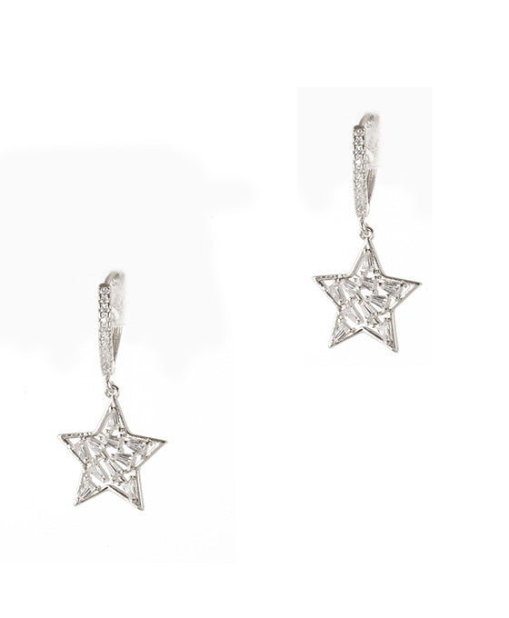 Rhinestone Star Hoop Earring