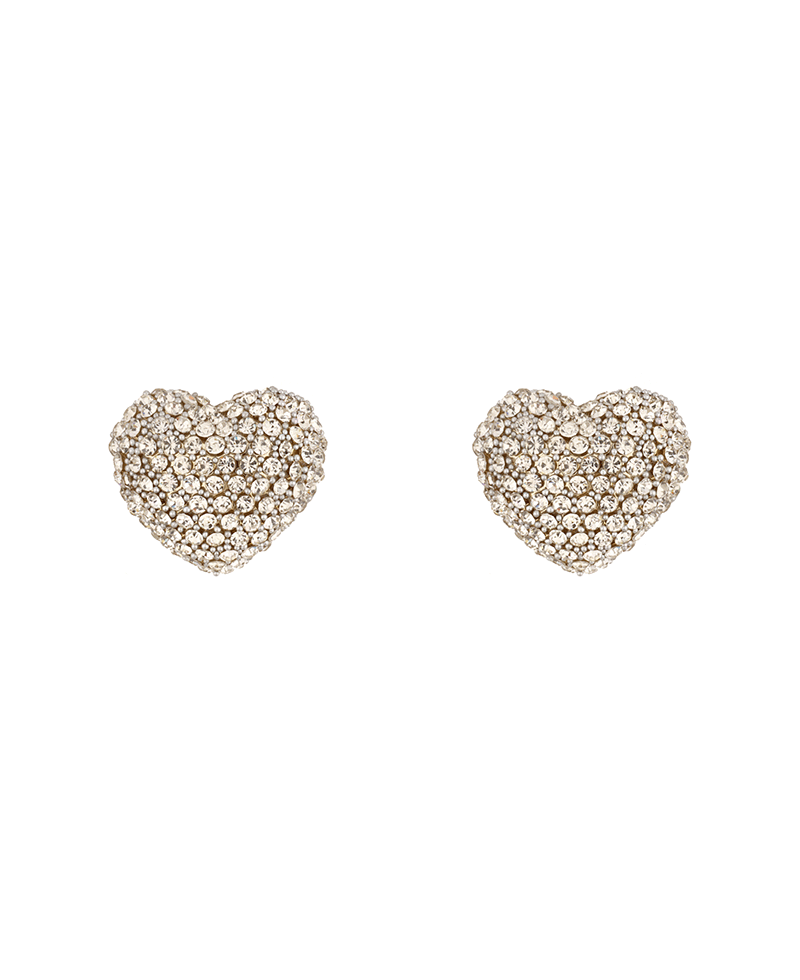 Rhinestone Heart Post Earring