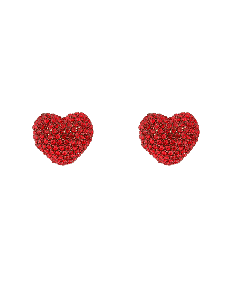 Rhinestone Heart Post Earring