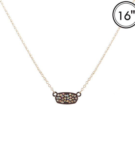 Paved Hexagon Necklace