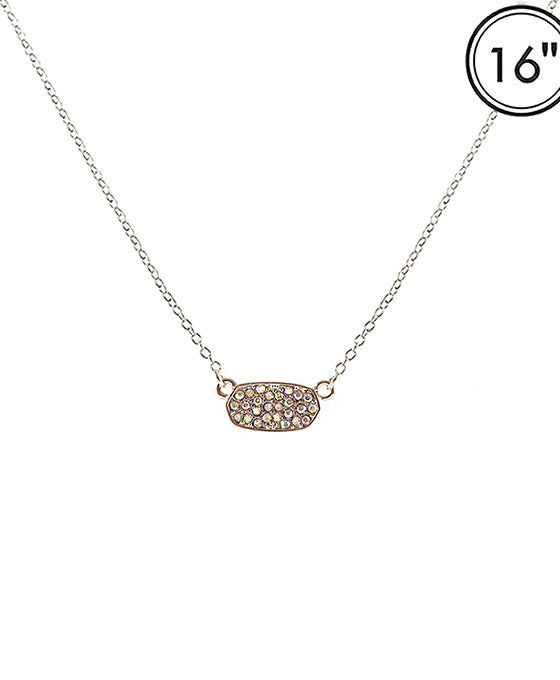 Paved Hexagon Necklace