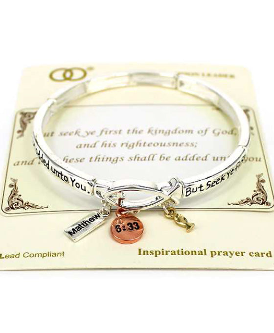 MATTHEW 6:33 Cross Inspiration Bracelet