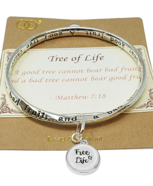 TREE OF LIFE Glass Bubble Charm Twist Bangle