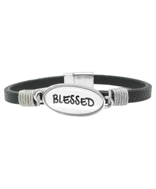 BLESSED Animal Print Leather Magnetic Bracelet