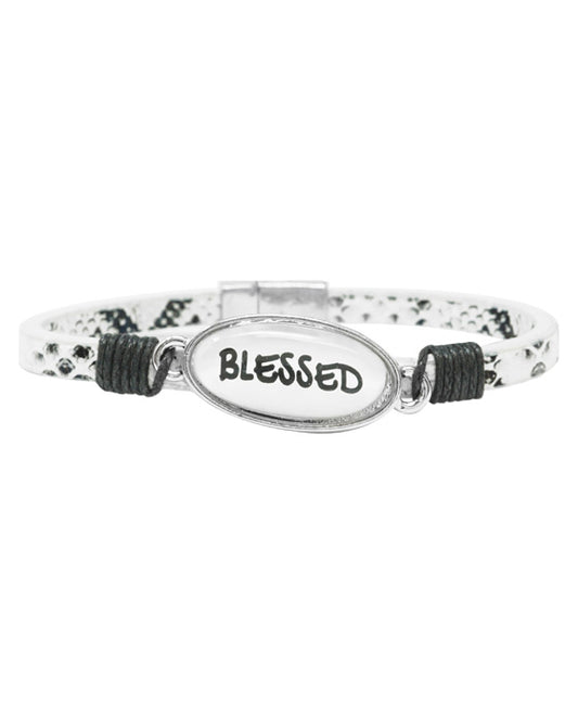 BLESSED Animal Print Leather Magnetic Bracelet