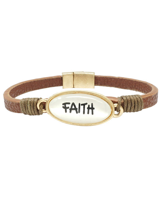 FAITH Animal Print Leather Magnetic Bracelet