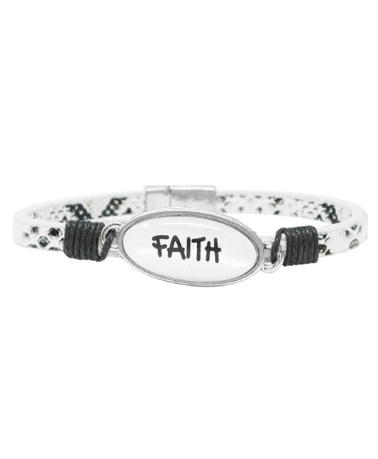 FAITH Animal Print Leather Magnetic Bracelet