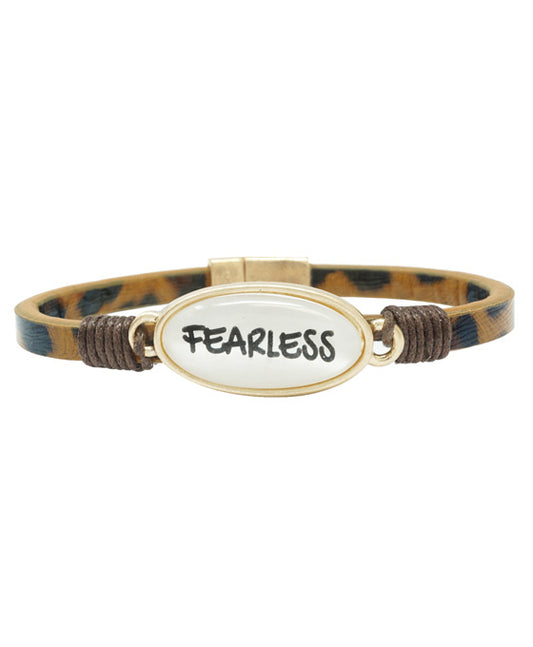 FEARLESS Animal Print Leather Magnetic Bracelet