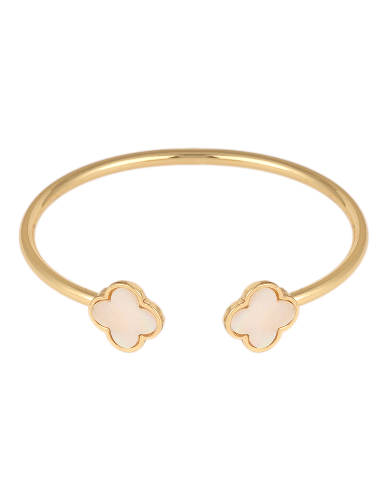 Metal Clover Bangle Bracelet