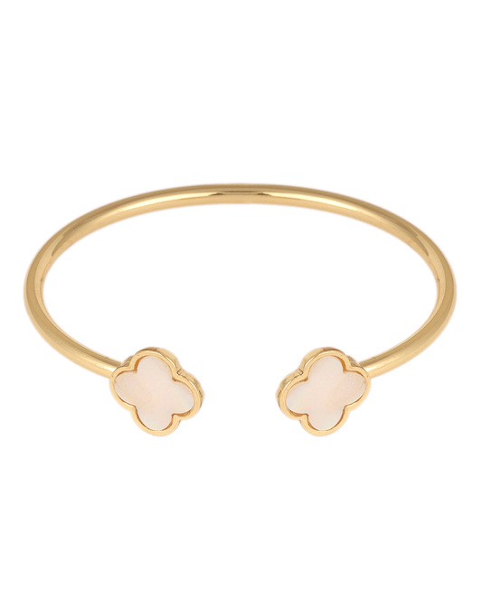 Metal Clover Bangle Bracelet