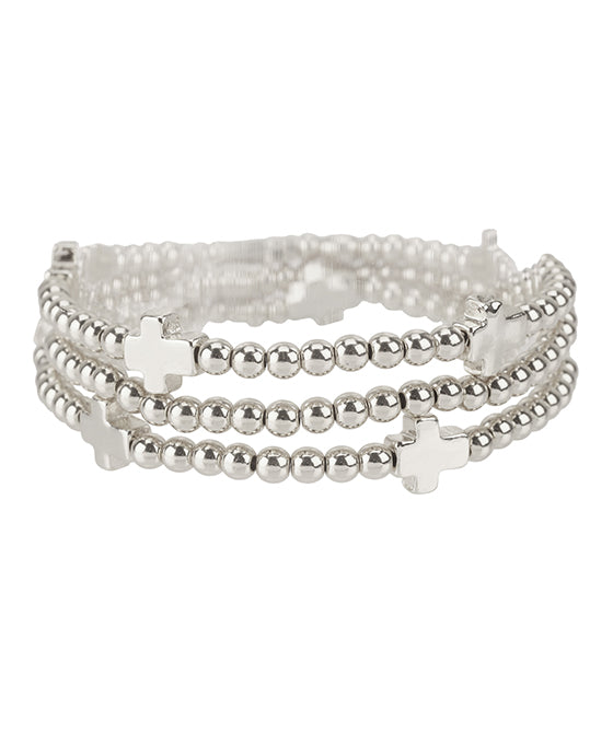 CCB Ball Cross Multi Stackable Elastic Bracelet