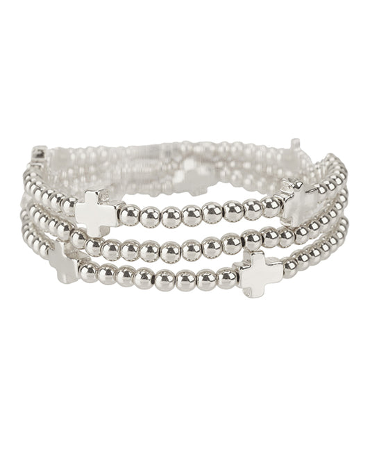 CCB Ball Cross Multi Stackable Elastic Bracelet