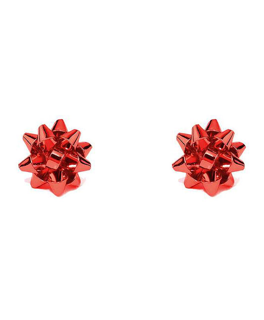 12mm Metal Christmas Ribbon Post Earring