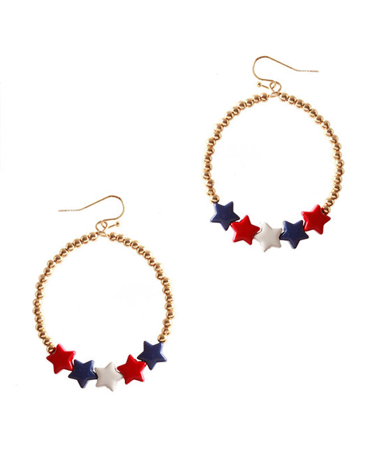 Metal CCB Star Patriot Earring