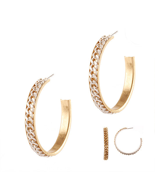 50mm Metal Link Hoop Earring