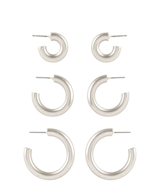 Metal 3 Pairs Hoop Earring