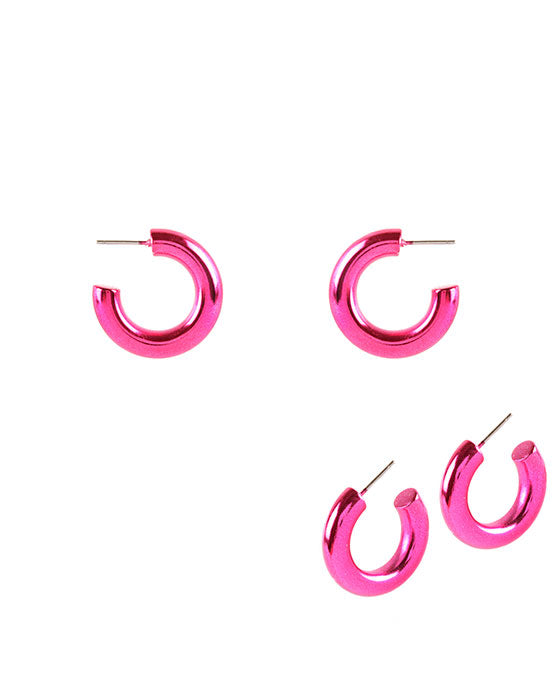 25mm Metal Hollow Aluminum Coating Hoop Earring