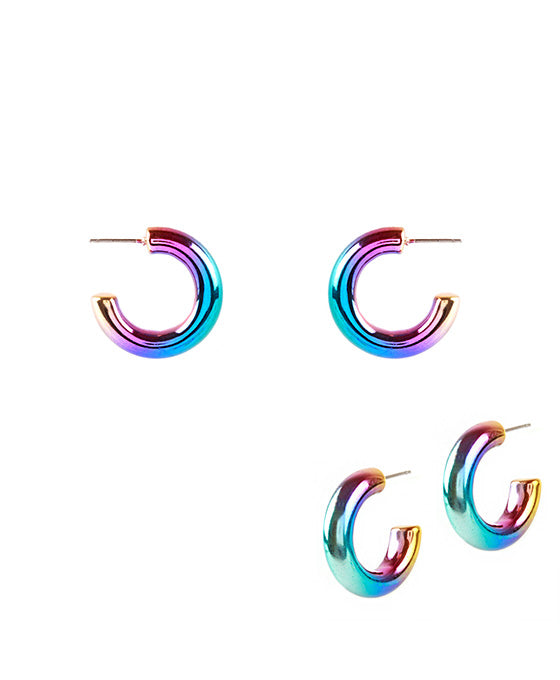 25mm Metal Hollow Aluminum Coating Hoop Earring