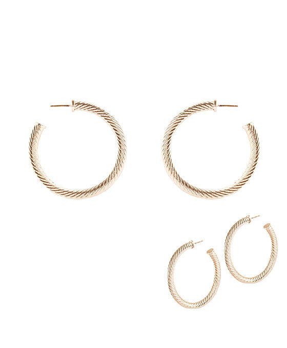 50mm Metal Twisted Aluminum Coating Hoop Earring