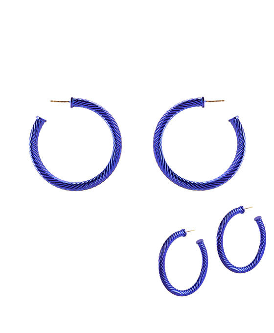 50mm Metal Twisted Aluminum Coating Hoop Earring