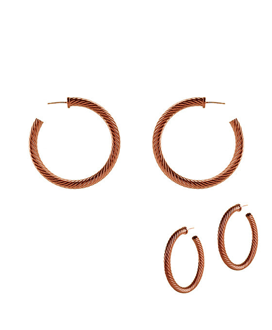 50mm Metal Twisted Aluminum Coating Hoop Earring