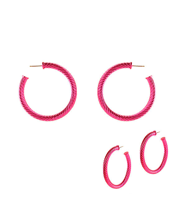 50mm Metal Twisted Aluminum Coating Hoop Earring