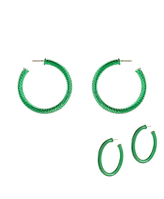 50mm Metal Twisted Aluminum Coating Hoop Earring