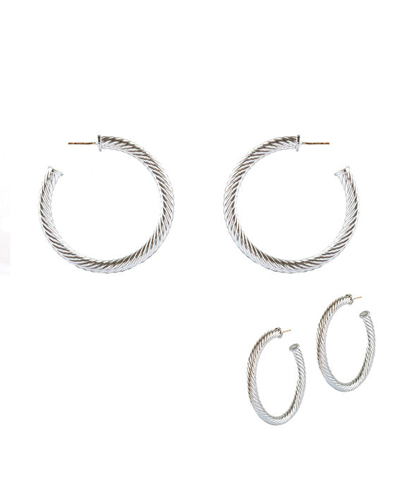 50mm Metal Twisted Aluminum Coating Hoop Earring