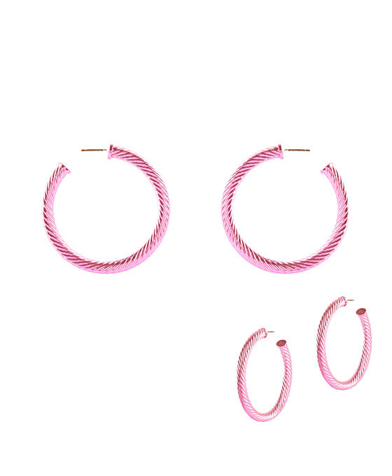 50mm Metal Twisted Aluminum Coating Hoop Earring