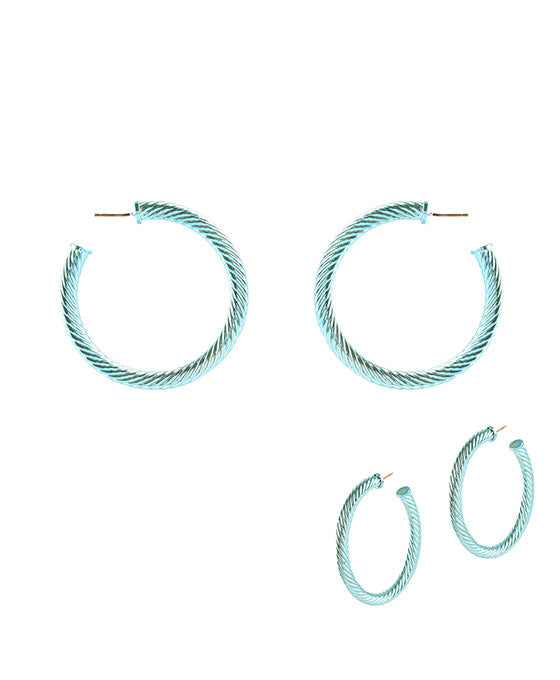 50mm Metal Twisted Aluminum Coating Hoop Earring