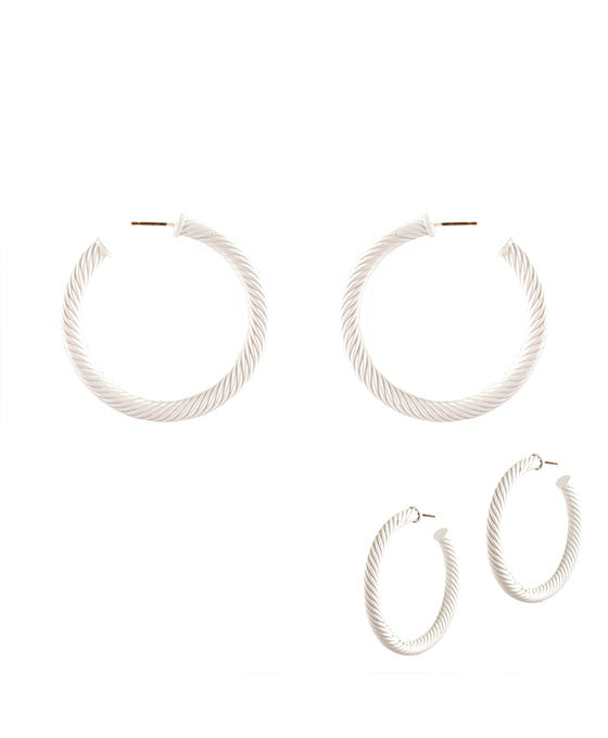 50mm Metal Twisted Aluminum Coating Hoop Earring