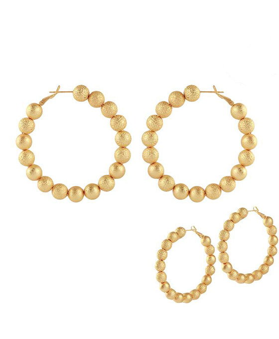 50mm CCB Texture Ball Hoop Earring