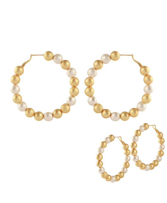 50mm CCB Texture Ball Hoop Earring