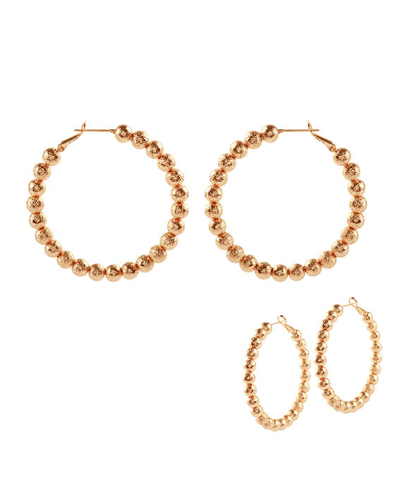 CCB Texture Ball Hoop Pincatch Earring