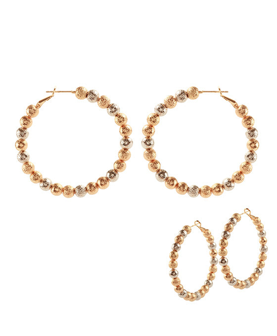 CCB Texture Ball Hoop Pincatch Earring