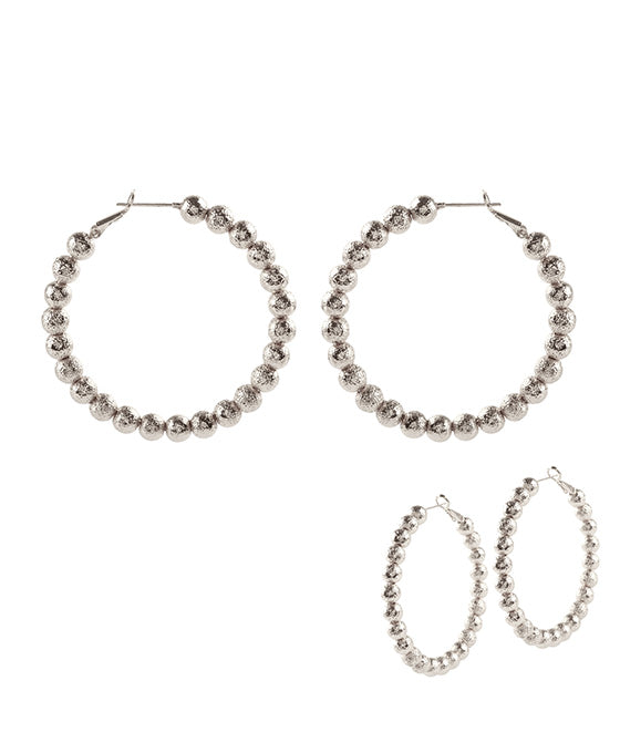 CCB Texture Ball Hoop Pincatch Earring