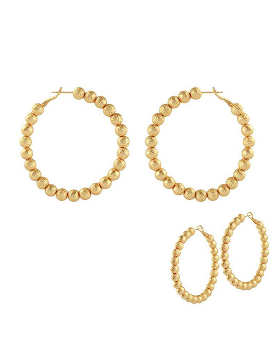 CCB Texture Ball Hoop Pincatch Earring