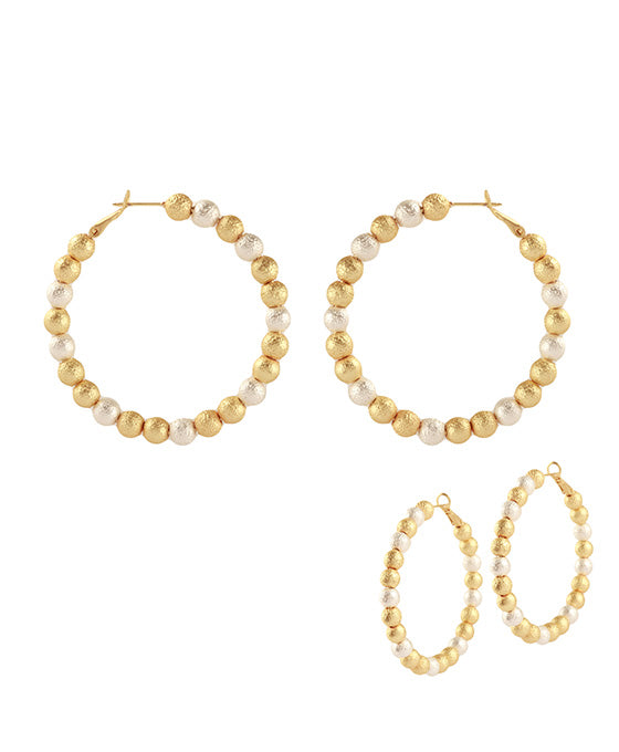 CCB Texture Ball Hoop Pincatch Earring