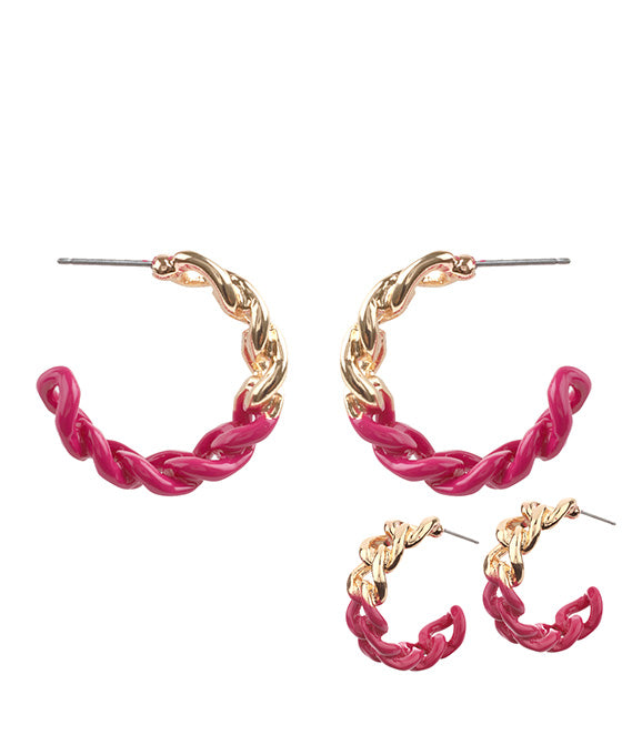 30mm Metal Color Coating Twisted Hoop Earring